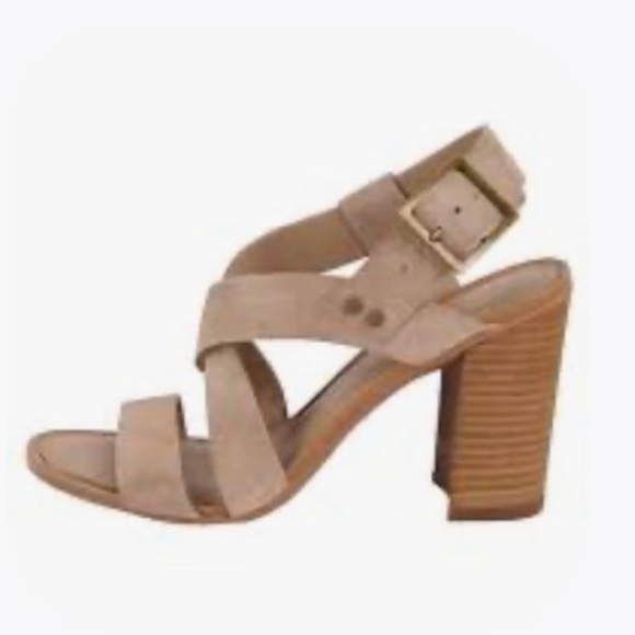 Franco Sarto Shoes - Franco Sarto Sabine Stacked Block Heel Suede Sandals Sz 8M